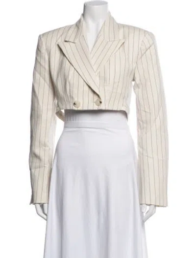 Pre-owned Ronny Kobo Striped Blazer In Neutral