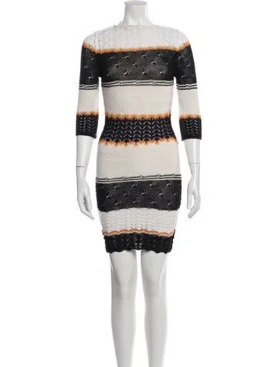 Pre-owned Ronny Kobo Striped Crew Neck Sweater In Black
