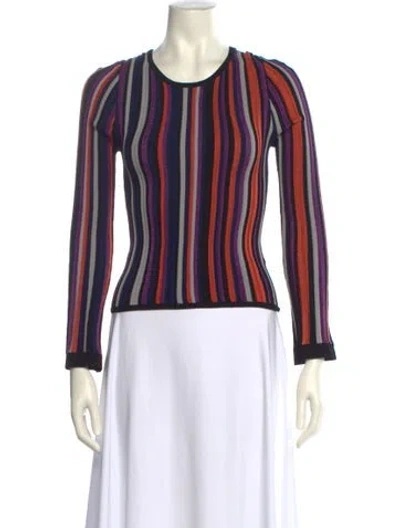 Pre-owned Ronny Kobo Striped Crew Neck Top In Multi