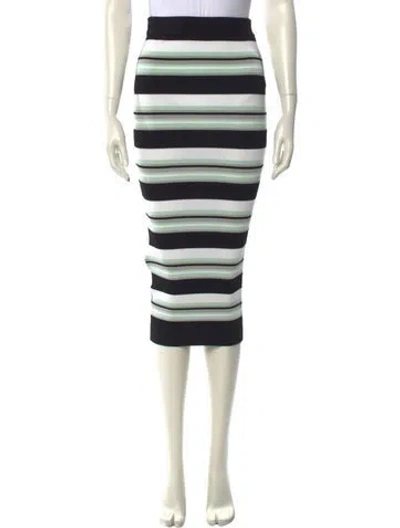 Pre-owned Ronny Kobo Striped Knee-length Skirt In Black