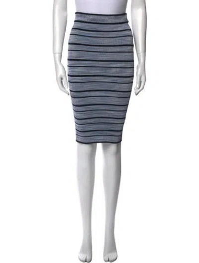 Pre-owned Ronny Kobo Striped Knee-length Skirt In Blue