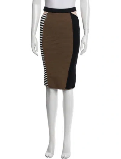 Pre-owned Ronny Kobo Striped Knee-length Skirt In Neutrals
