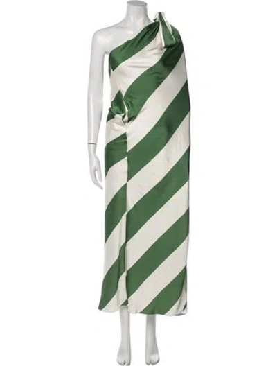 Pre-owned Ronny Kobo Striped Long Dress In Green