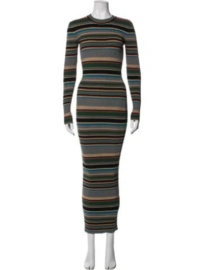 Pre-owned Ronny Kobo Striped Long Dress In Multi
