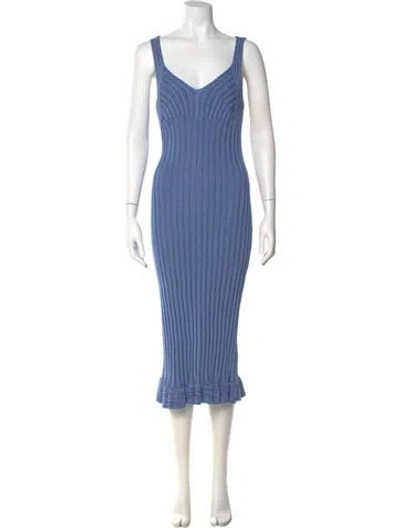 Pre-owned Ronny Kobo Striped Long Dress W/ Tags In Blue
