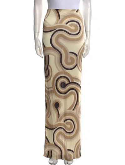 Pre-owned Ronny Kobo Striped Long Skirt In Neutral
