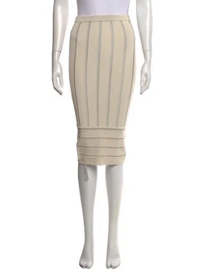 Pre-owned Ronny Kobo Striped Midi Length Skirt In Neutrals