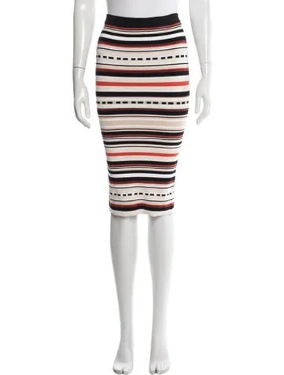 Pre-owned Ronny Kobo Striped Midi Length Skirt In Neutrals