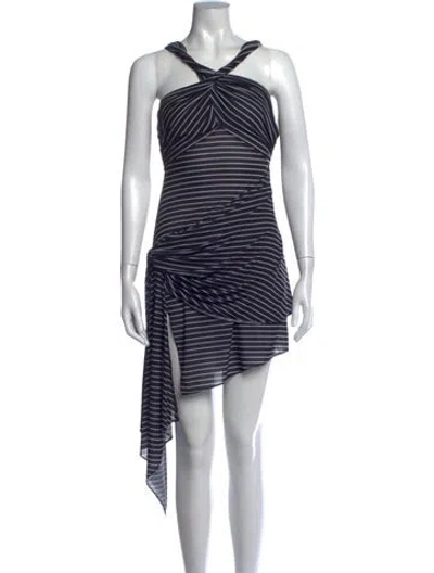 Pre-owned Ronny Kobo Striped Mini Dress W/ Tags In Blue