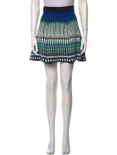 Pre-owned Ronny Kobo Striped Mini Skirt In Blue
