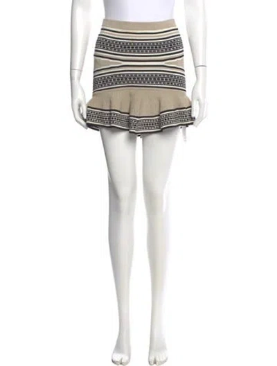 Pre-owned Ronny Kobo Striped Mini Skirt In Neutral