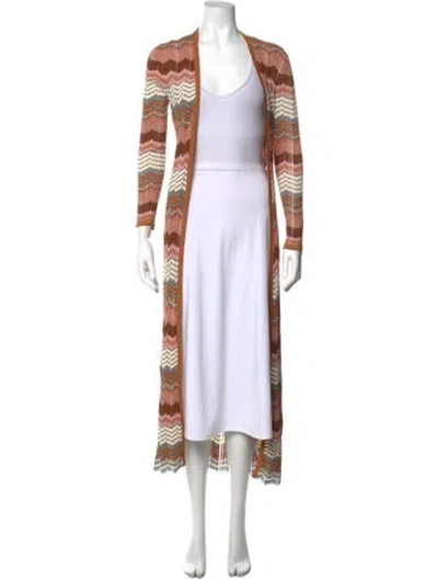 Pre-owned Ronny Kobo Striped Open Front Sweater In Multicolor