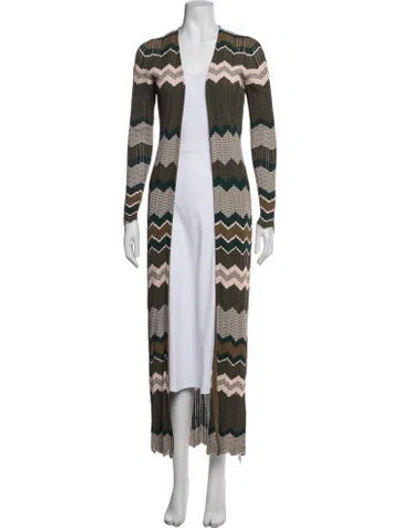 Pre-owned Ronny Kobo Striped Robe In Green