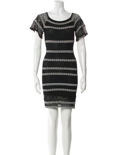 Pre-owned Ronny Kobo Striped Scoop Neck Sweater In Black
