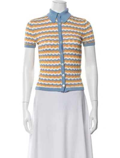 Pre-owned Ronny Kobo Striped Short Sleeve Polo In Multicolor