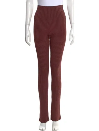 Pre-owned Ronny Kobo Striped Straight Leg Pants In Brown