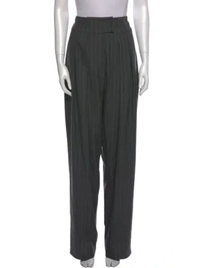 Pre-owned Ronny Kobo Striped Straight Leg Pants In Gray