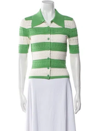 Pre-owned Ronny Kobo Striped Sweater In Green