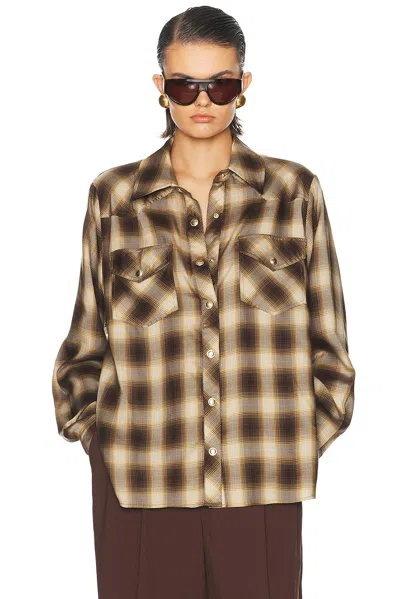 Ronny Kobo Tatie Shirt In Brown Multi