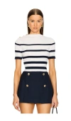Ronny Kobo Tiara Knit Top In Ivory & Navy