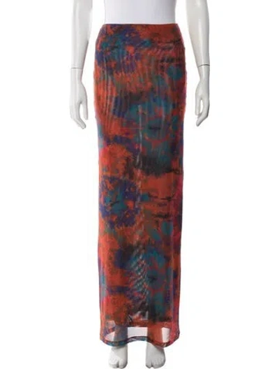 Pre-owned Ronny Kobo Tie-dye Print Long Skirt In Multicolor