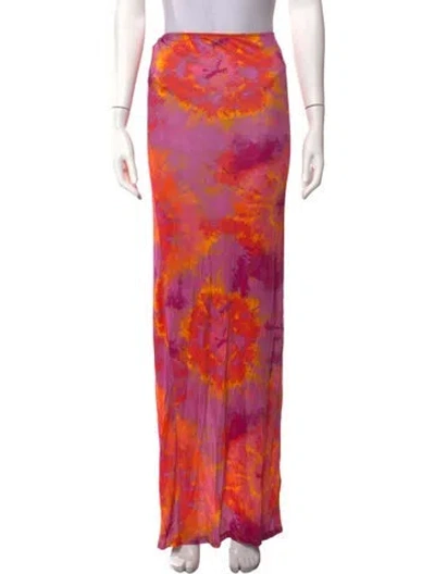 Pre-owned Ronny Kobo Tie-dye Print Long Skirt W/ Tags In Pink