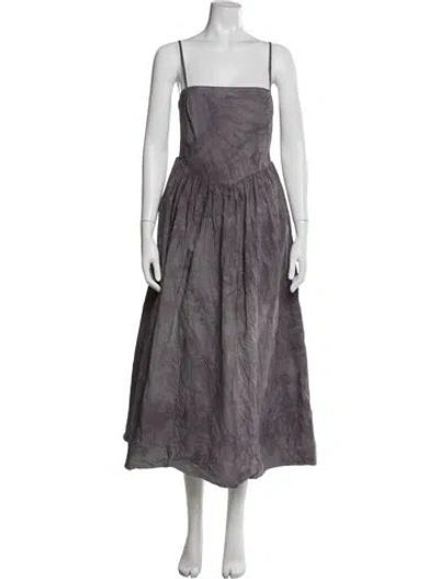 Pre-owned Ronny Kobo Tie-dye Print Midi Length Dress In Gray
