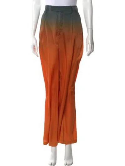 Pre-owned Ronny Kobo Tie-dye Print Straight Leg Pants In Orange
