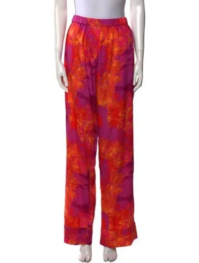 Pre-owned Ronny Kobo Tie-dye Print Wide Leg Pants In Orange