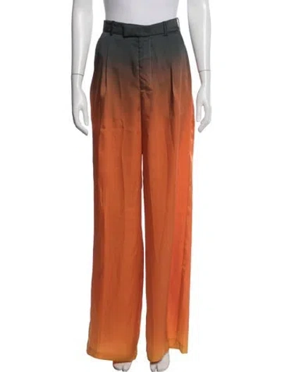 Pre-owned Ronny Kobo Tie-dye Print Wide Leg Pants In Orange