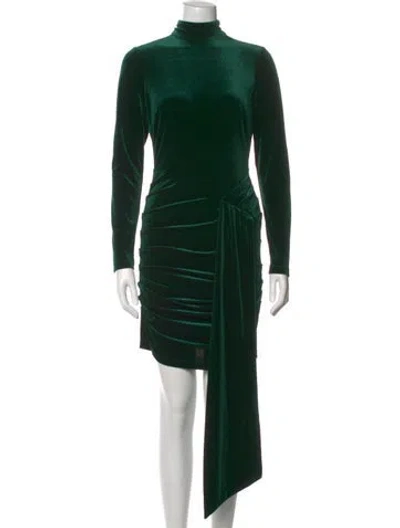 Pre-owned Ronny Kobo Turtleneck Knee-length Dress In Green