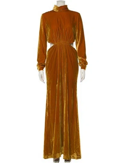 Pre-owned Ronny Kobo Turtleneck Long Dress W/ Tags In Gold