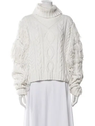 Pre-owned Ronny Kobo Turtleneck Long Sleeve Top In White