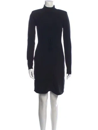Pre-owned Ronny Kobo Turtleneck Mini Dress In Black