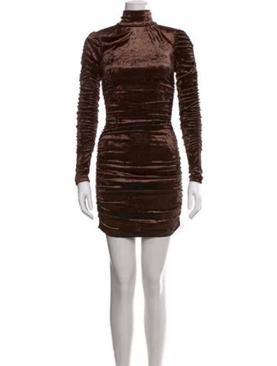 Pre-owned Ronny Kobo Turtleneck Mini Dress In Multi