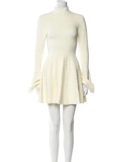 Pre-owned Ronny Kobo Turtleneck Mini Dress In Yellow