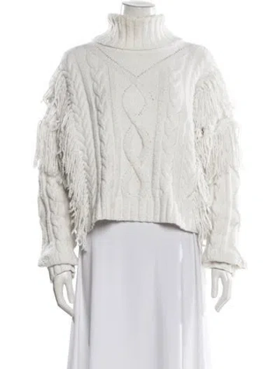 Pre-owned Ronny Kobo Turtleneck Sweater In White