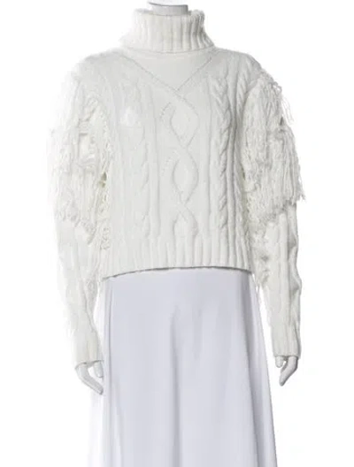 Pre-owned Ronny Kobo Turtleneck Sweater In White