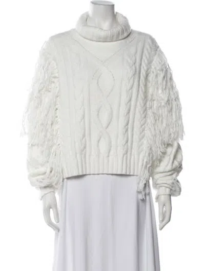 Pre-owned Ronny Kobo Turtleneck Sweater In White