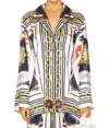 Ronny Kobo Valentina Long Sleeve Top In Multi Scarf In Multi
