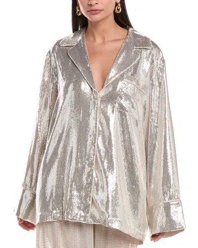 Ronny Kobo Valentina Sequin Blazer In Metallic
