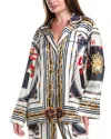 Ronny Kobo Valentina Long Sleeve Top In Multi Scarf In Multi