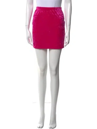 Pre-owned Ronny Kobo Velvet Mini Skirt In Pink