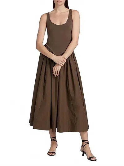 Ronny Kobo Verda Knit Dress In Chocolate In Green