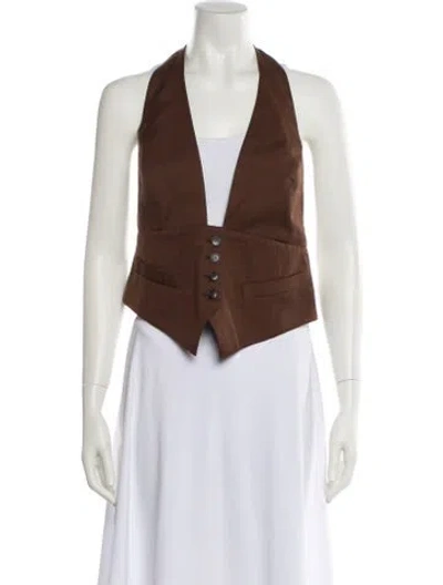 Pre-owned Ronny Kobo Vest In Brown