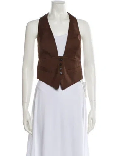 Pre-owned Ronny Kobo Vest W/ Tags In Brown