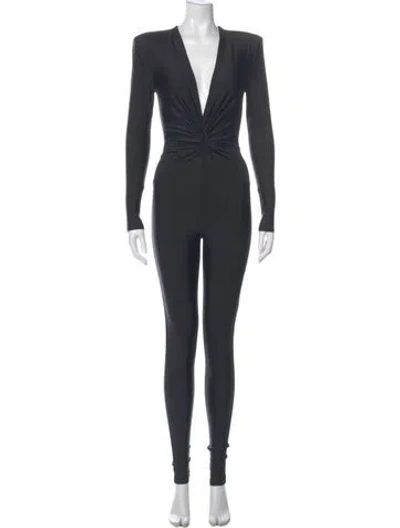 Pre-owned Ronny Kobo V-neck Jumpsuit In Gray