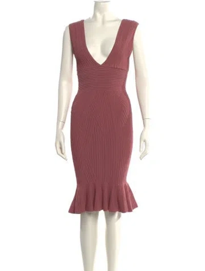Pre-owned Ronny Kobo V-neck Knee-length Dress W/ Tags In Pink