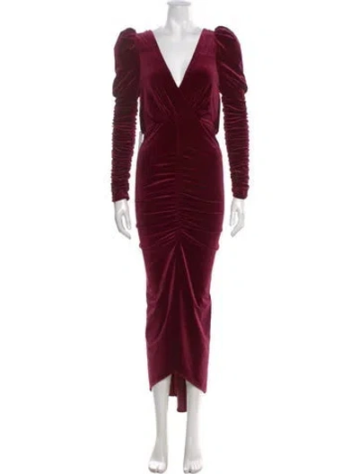 Pre-owned Ronny Kobo V-neck Long Dress W/ Tags In Burgundy