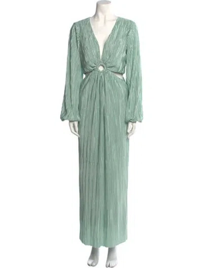 Pre-owned Ronny Kobo V-neck Long Dress W/ Tags In Green